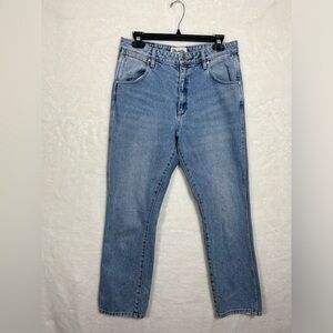 Wrangler Patti High Waisted Cropped Distressed Blue Jeans Size 10